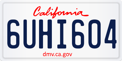 CA license plate 6UHI604
