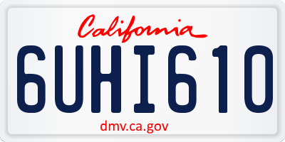 CA license plate 6UHI610