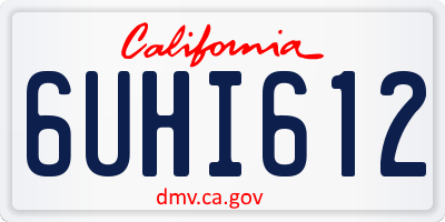 CA license plate 6UHI612