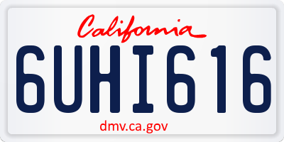 CA license plate 6UHI616