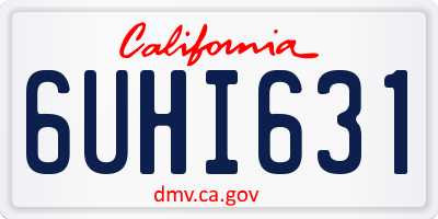 CA license plate 6UHI631