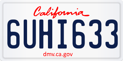 CA license plate 6UHI633