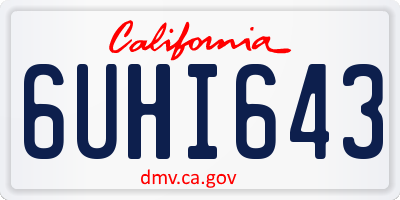 CA license plate 6UHI643