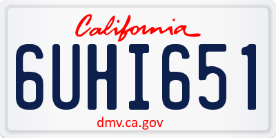 CA license plate 6UHI651