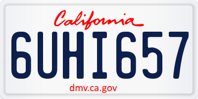 CA license plate 6UHI657