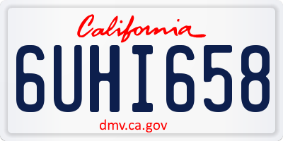 CA license plate 6UHI658