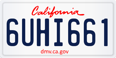 CA license plate 6UHI661