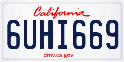 CA license plate 6UHI669