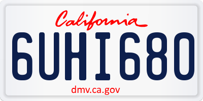 CA license plate 6UHI680