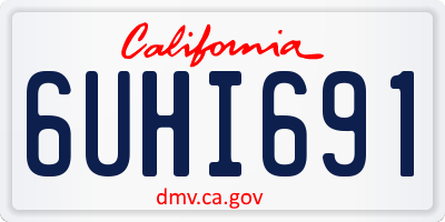 CA license plate 6UHI691