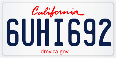 CA license plate 6UHI692