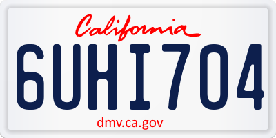 CA license plate 6UHI704