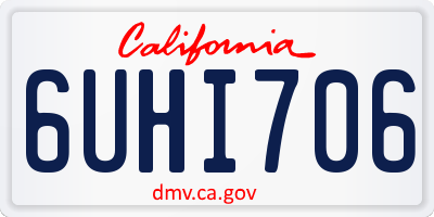 CA license plate 6UHI706