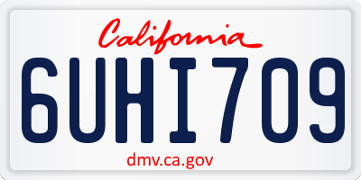 CA license plate 6UHI709