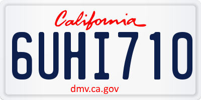 CA license plate 6UHI710