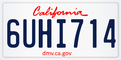 CA license plate 6UHI714