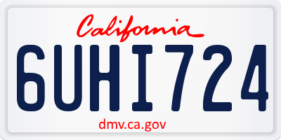 CA license plate 6UHI724