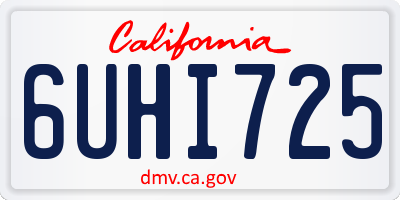 CA license plate 6UHI725