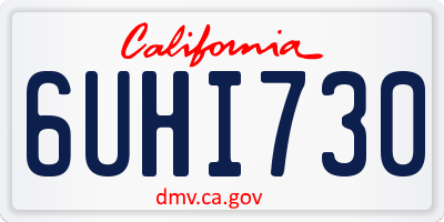 CA license plate 6UHI730