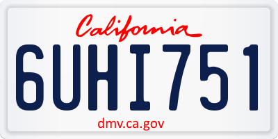 CA license plate 6UHI751