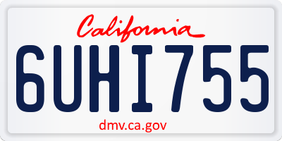 CA license plate 6UHI755