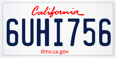 CA license plate 6UHI756