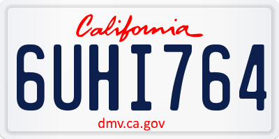 CA license plate 6UHI764