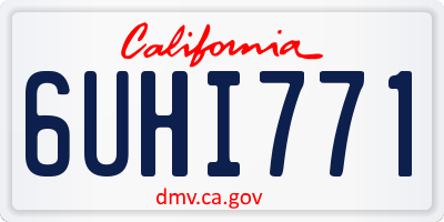 CA license plate 6UHI771