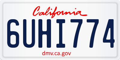 CA license plate 6UHI774