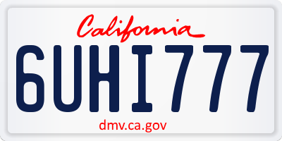 CA license plate 6UHI777