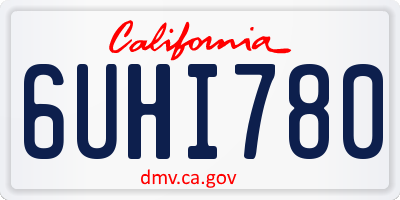 CA license plate 6UHI780