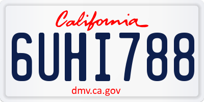 CA license plate 6UHI788