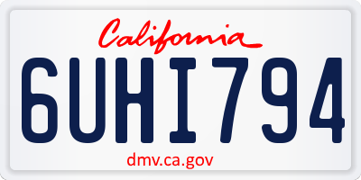 CA license plate 6UHI794