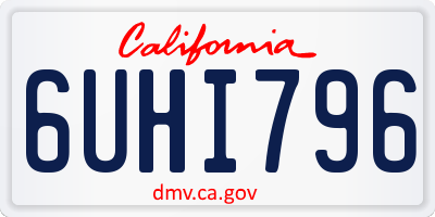 CA license plate 6UHI796