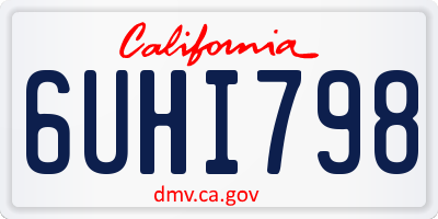 CA license plate 6UHI798