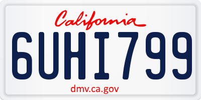 CA license plate 6UHI799