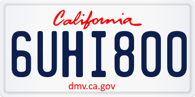 CA license plate 6UHI800