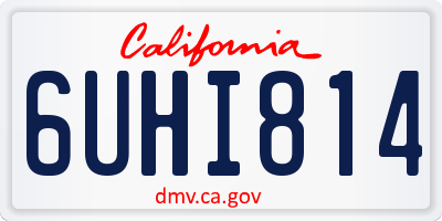 CA license plate 6UHI814