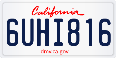 CA license plate 6UHI816