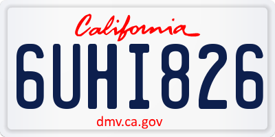 CA license plate 6UHI826