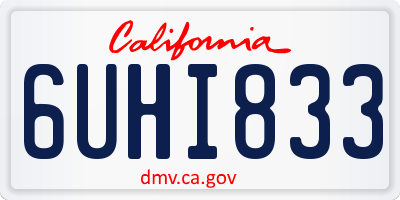 CA license plate 6UHI833