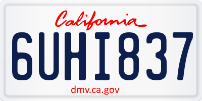 CA license plate 6UHI837