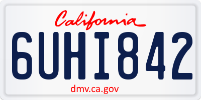 CA license plate 6UHI842