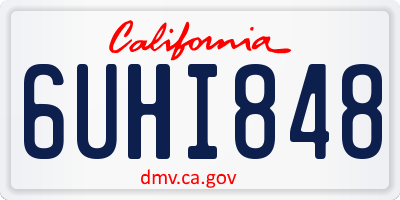 CA license plate 6UHI848