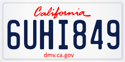 CA license plate 6UHI849