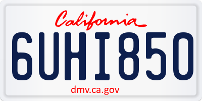 CA license plate 6UHI850
