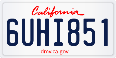 CA license plate 6UHI851
