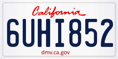 CA license plate 6UHI852