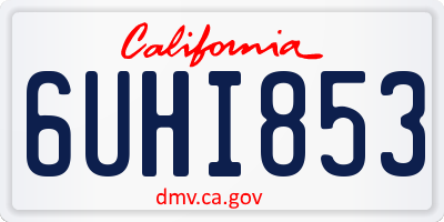 CA license plate 6UHI853