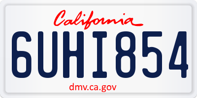 CA license plate 6UHI854